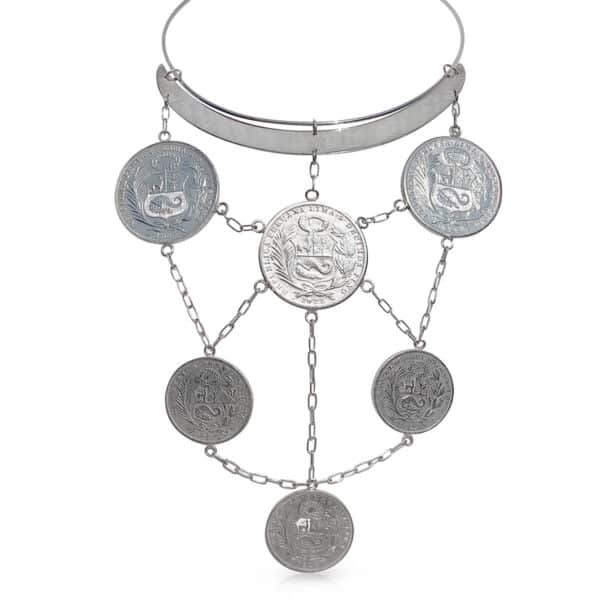 Peruvian coins necklace silver
